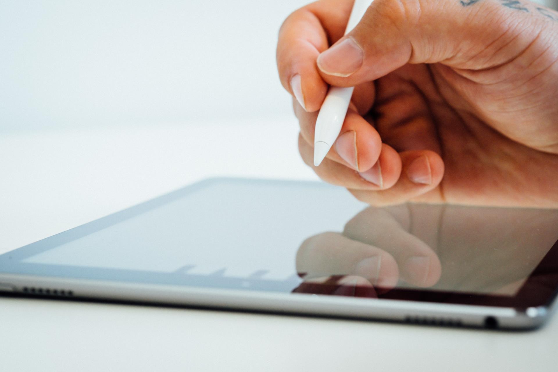 Handwriting on a tablet device